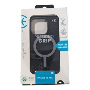 B2-U Speck Presidio 2 Grip Magsafe‎ Case for Apple iPhone 15 Pro - Black